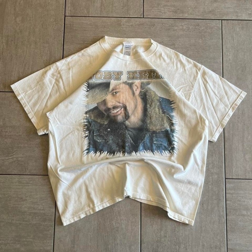 Toby Keith Hookin Up Hangin Out Tour Graphic T Shirt Mens XL White